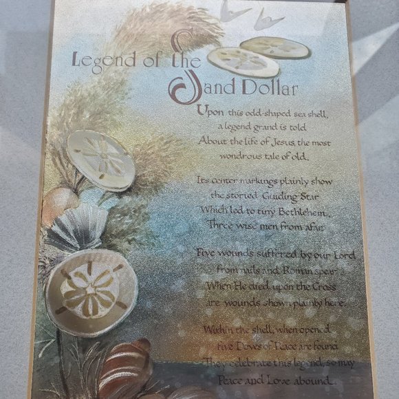 Legend of the Sand Dollar poem in vintage gold frame - Picture 5 of 8